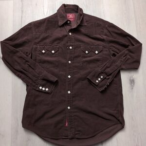 Lucky Brand Dungure Shirt Women's XS Brown Snap Button Down Corduroy Long Sleeve